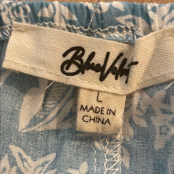 Blue Velvet Patchwork Floral Jumpsuit Large - Picture 2 of 9